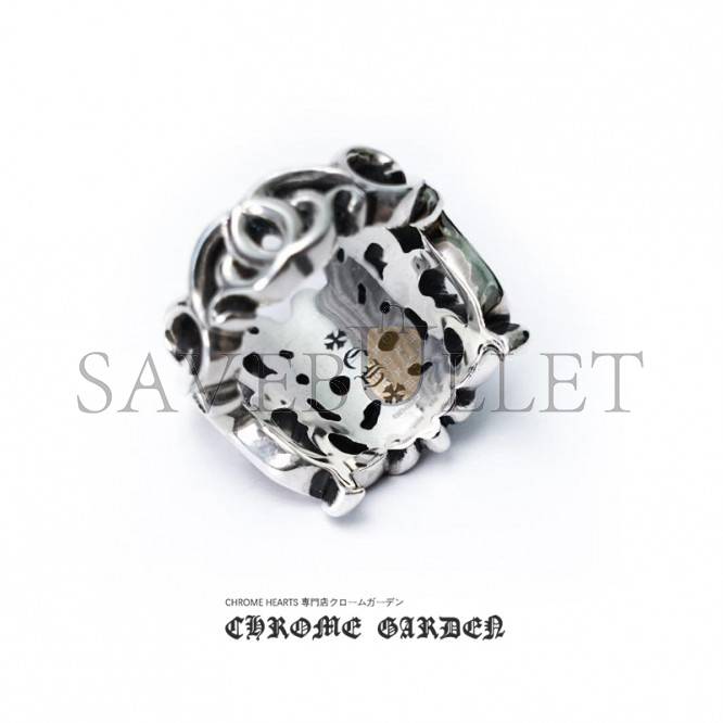 CHROME HEARTS BUTTERFLY FLORAL CROSS RING