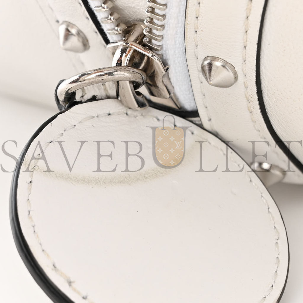 VERSACE CALFSKIN STUDDED SMALL REPEAT ZIP HOBO WHITE  (29*19*5cm)