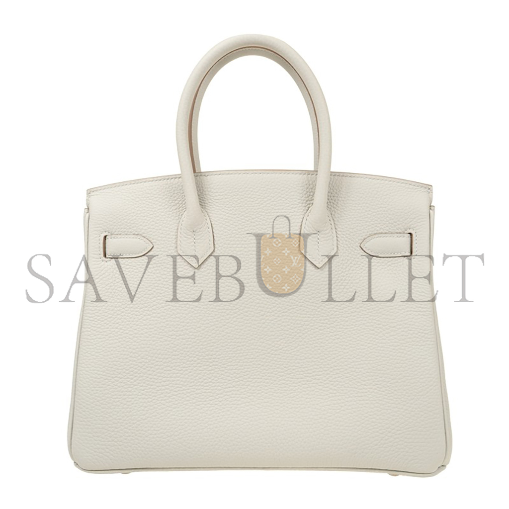 HERMES MASTER BIRKIN 30 TOGO PURE WHITE COWHIDE HANDBAG BK3080TCSS (30*23*15cm)