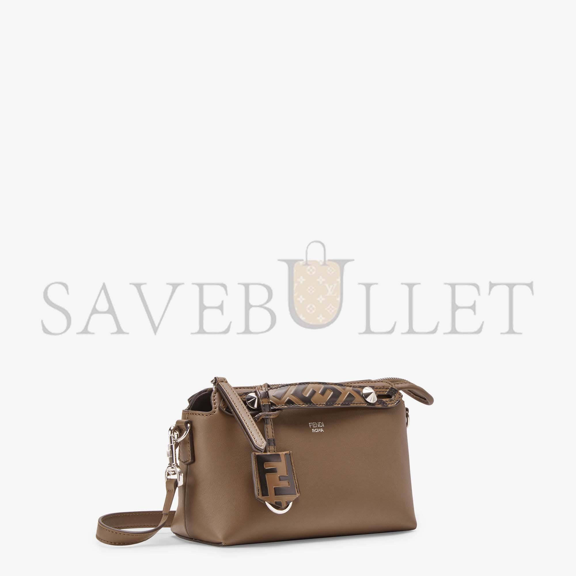 FENDI BY THE WAY MINI - SMALL BROWN LEATHER BOSTON BAG 8BL145A6COF0H3C (21*12.5*9.5cm)