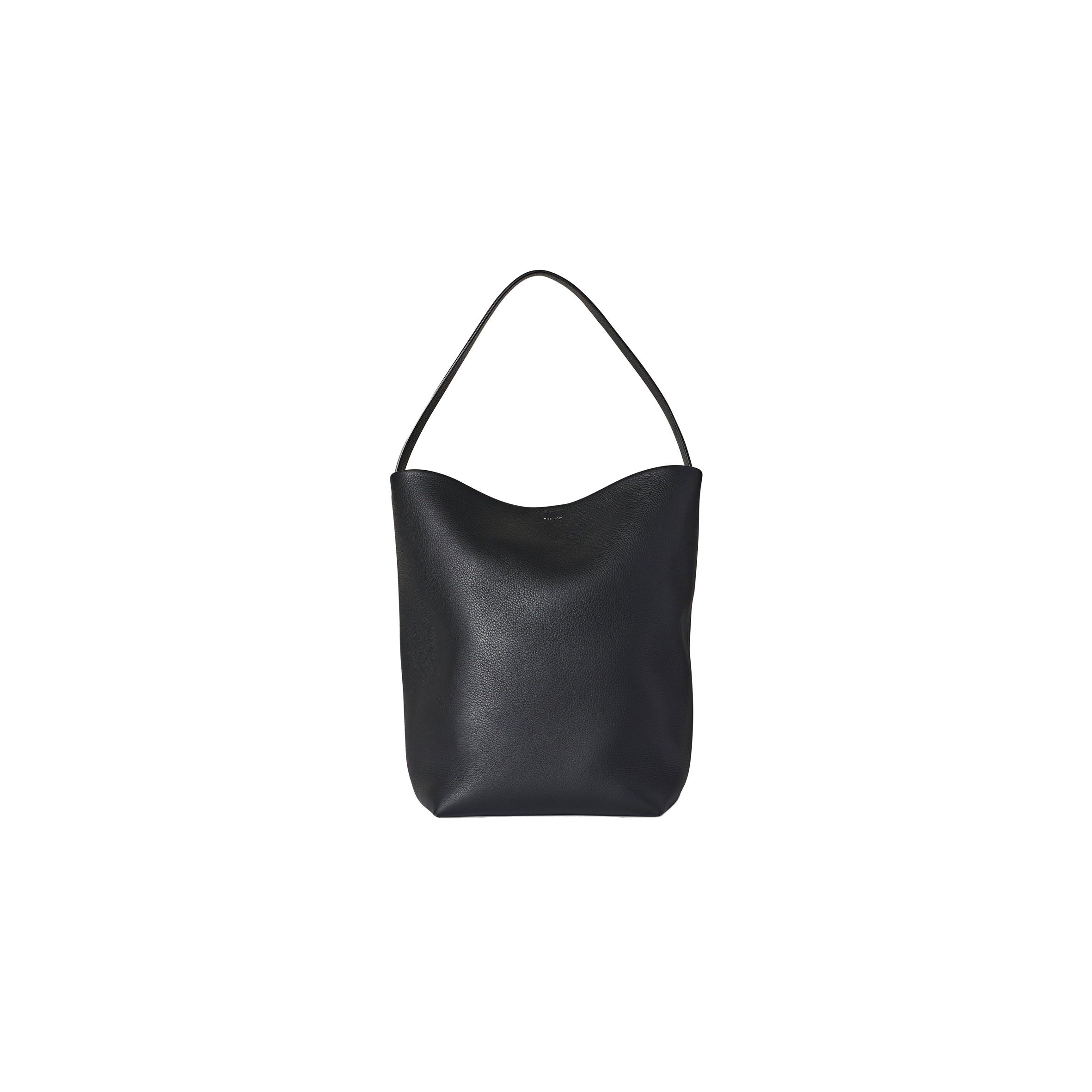 THE ROW LARGE NS PARK TOTE BAG IN LEATHER BLACK W1273L129BLPL (43*38*20cm)