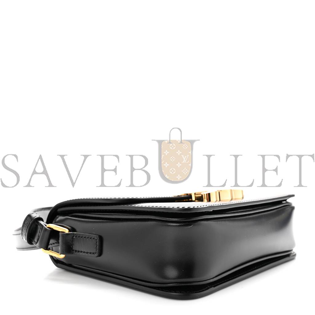 CELINE SHINY CALFSKIN TEEN TRIOMPHE BLACK (19*14*6cm)