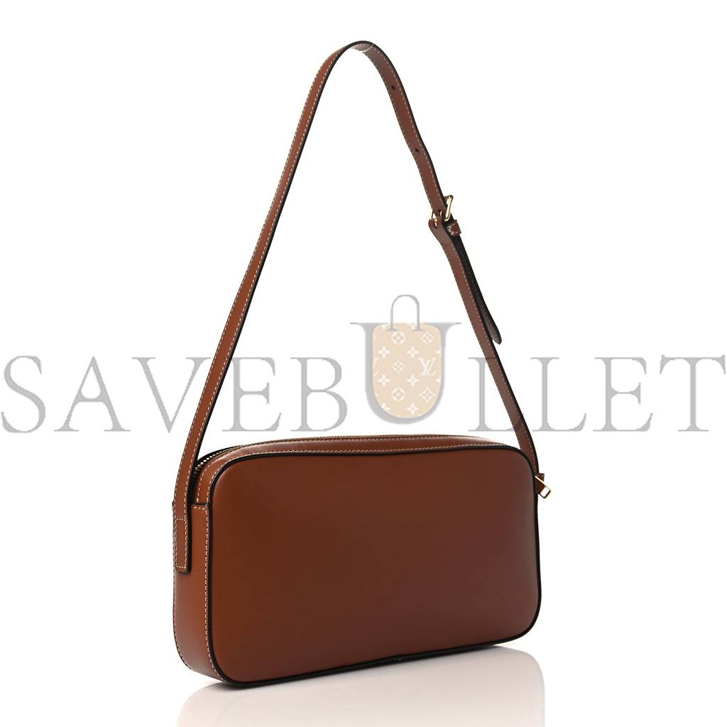 CELINE SMOOTH CALFSKIN CUIR TRIOMPHE CAMERA SHOULDER BAG TAN (27*13*4cm)