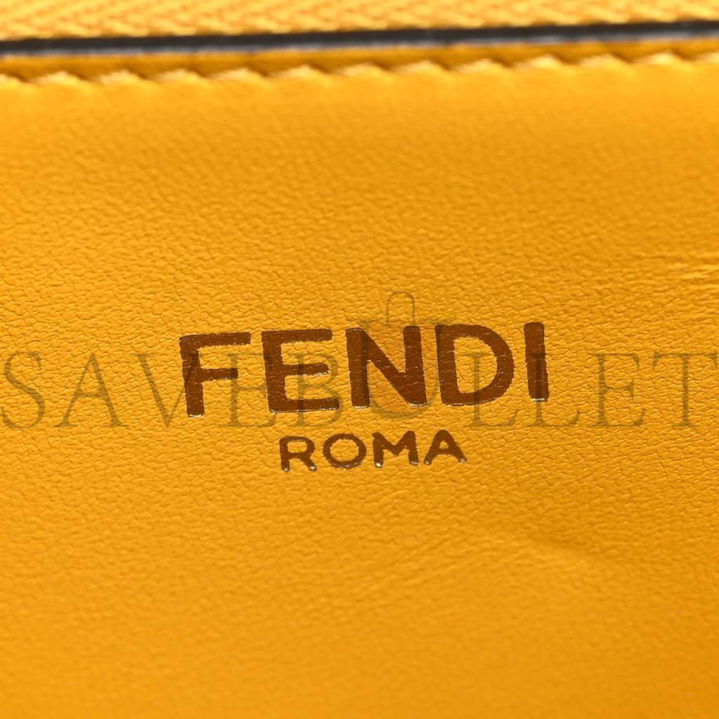 FENDI X SARAH COLEMAN NAPPA FF FISH EYE EMBOSSED MINI PEEKABOO I SEE U SATCHEL MIMOSA (25*20*10cm)