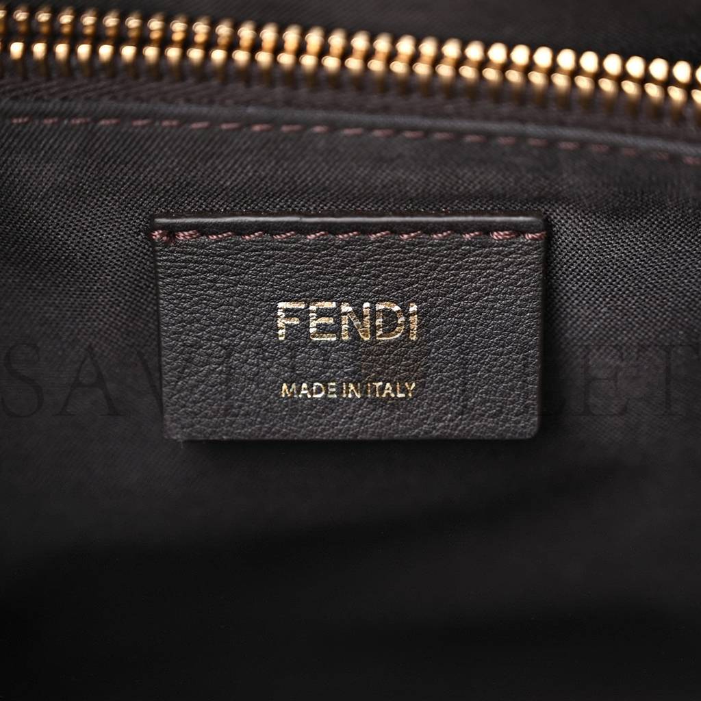 FENDI VITELLO KING LOGO EMBOSSED MEDIUM BY THE WAY BOSTON BAG LIGHT ROSE (27*18*12cm)